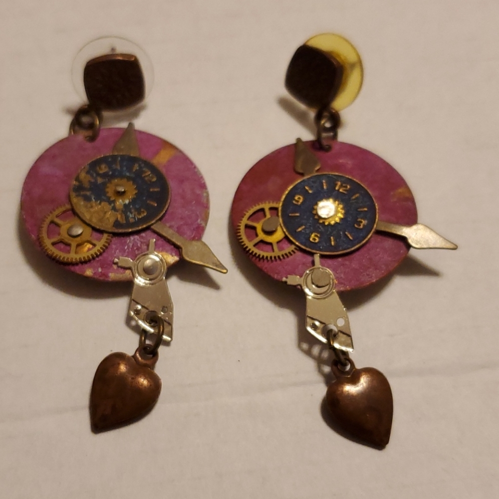 Boho earrings, hand crafted, pierced ears